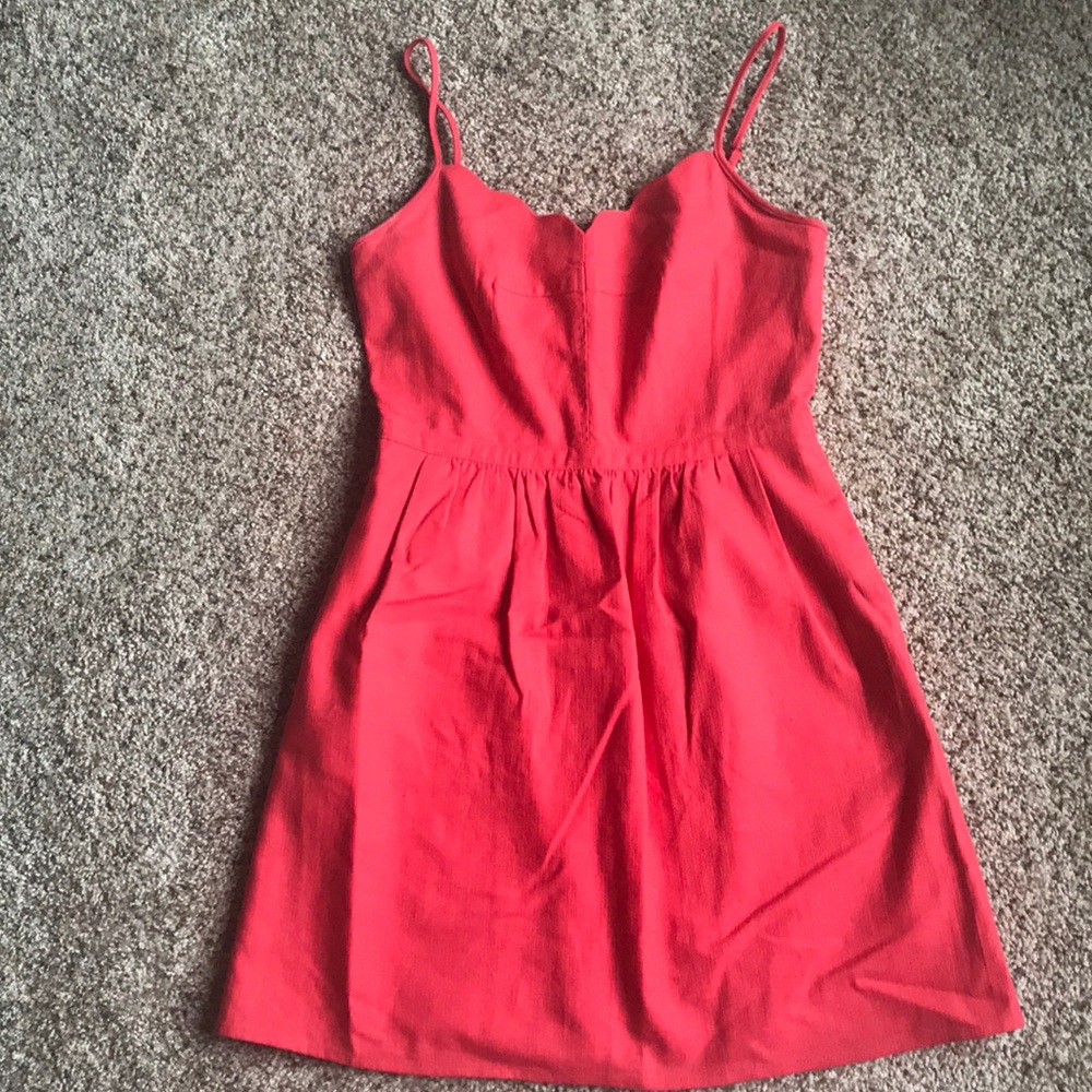 J crew coral spaghetti strap dress